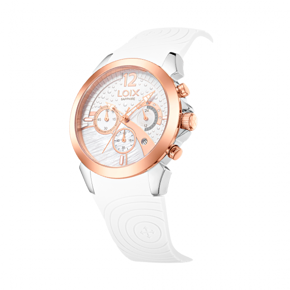 Reloj Dama La Oro Rosa Con Tablero Blanco Relojes Loix