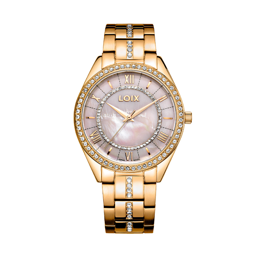 Reloj dama L1227 2 Oro rosa con tablero rosa