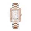Reloj dama LA1132-1 Plateado con oro rosa y piedras en el bisel