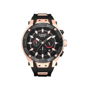 Reloj hombre refencia LA2110-4 Negro con oro rosa, tablero negro