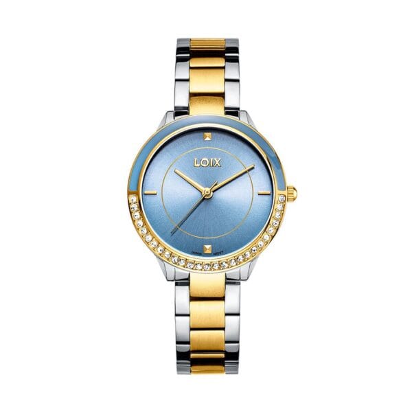 L1185-2 Reloj Mujer L1185-2 Plateado con dorado. tablero azul