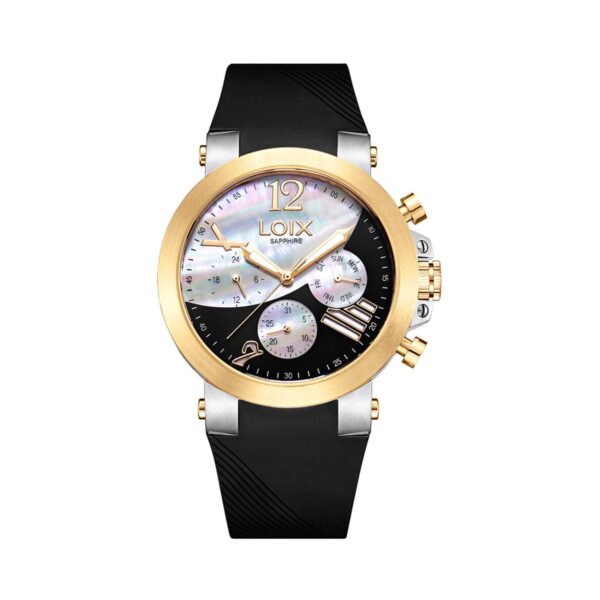 LA1140-1 Reloj mujer LA1140-1 Negro con dorado. tablero negro con blanco