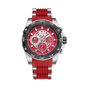 LA2123-5 Reloj hombre LA2123-5 Plateado con rojo. tablero rojo