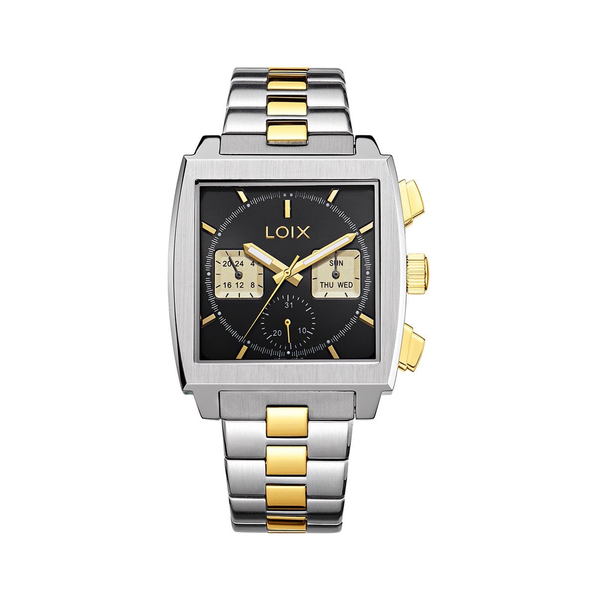 LA2136-1 LA2136-1 Reloj hombre LA2136-1 Plateado con dorado. tablero cuadrado negro
