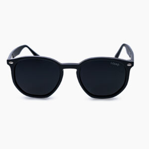 Gafas de Sol Unisex - Clásico Redondo en Negro Brillante