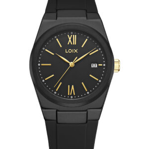 Reloj Mujer Silicona Negro Lujo Calendario LOIX L1313