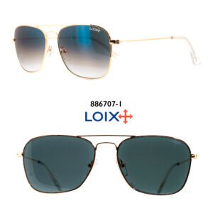 Gafas Unisex Metal Dorado Lentes Azules Uv LOIX 886707-C3