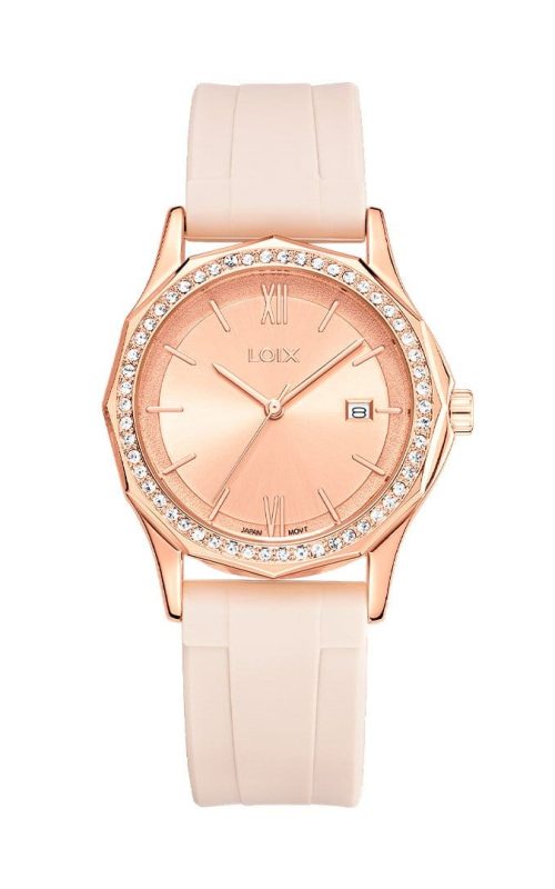 L1247-1 Reloj mujer L1247-1 beige con oro rosa. tablero oro rosa