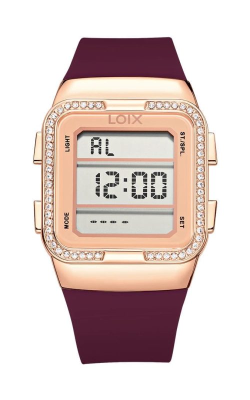 L1259-2 Reloj mujer L1259-2 Vinotinto con oro rosa. tablero digital
