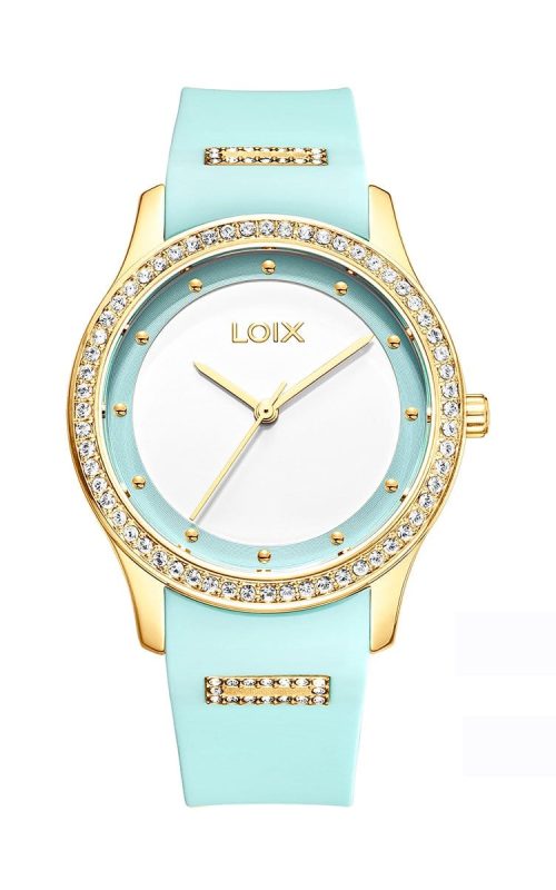 L1275-2 Reloj mujer L1275-2 Turquesa con caja dorada. tablero verde y blanco